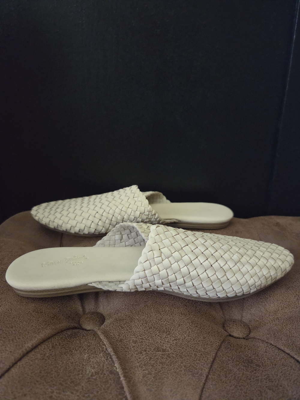 Women's Universal Thread Woven Pointed Slip-On Mules - Cream - Picture 2 of 7